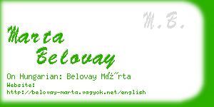 marta belovay business card